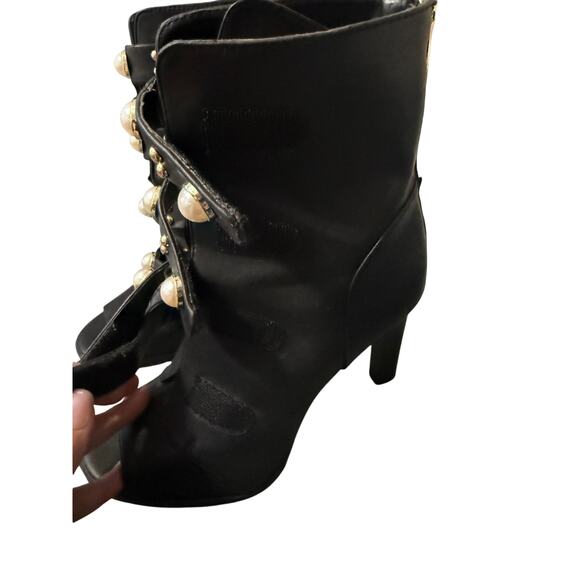 Size 8.5 Karl Lagerfeld Paris Peep Toe Bootie Fashion Boot - Picture 3 of 7